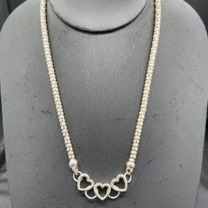 Solid 925 Sterling Silver Heart Charm Necklace